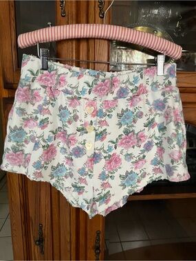 LoveShackFancy Floral Pink & Blue Athletic Shorts
